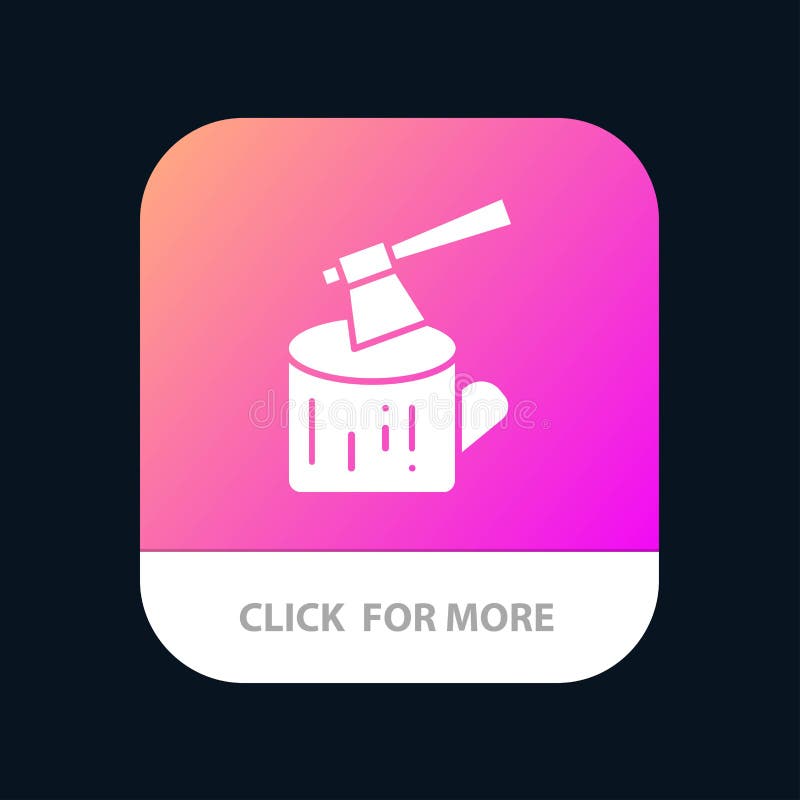 Ax, Log, Timber, Wood Mobile App Button. Android and IOS Glyph Version stock illustration