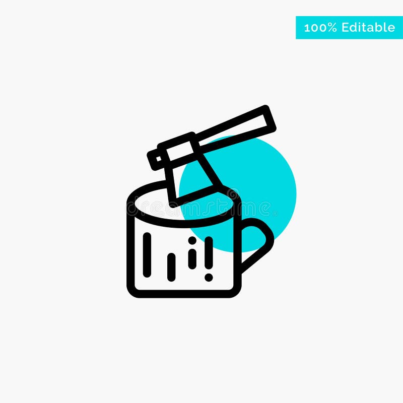 Ax, Log, Timber, Wood turquoise highlight circle point Vector icon royalty free illustration