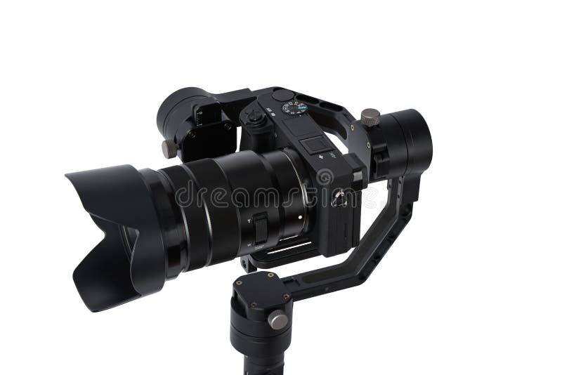 Stabilization System with 3axis Gimbals & Mirrorless Camera Stock Photo Image of handheld