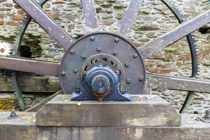Axle and Spokes of Water Wheel. Stock Image Image of antique, power