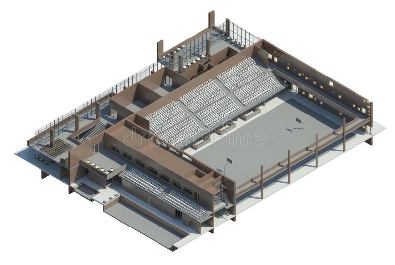 Axonometric view of the sport hall
