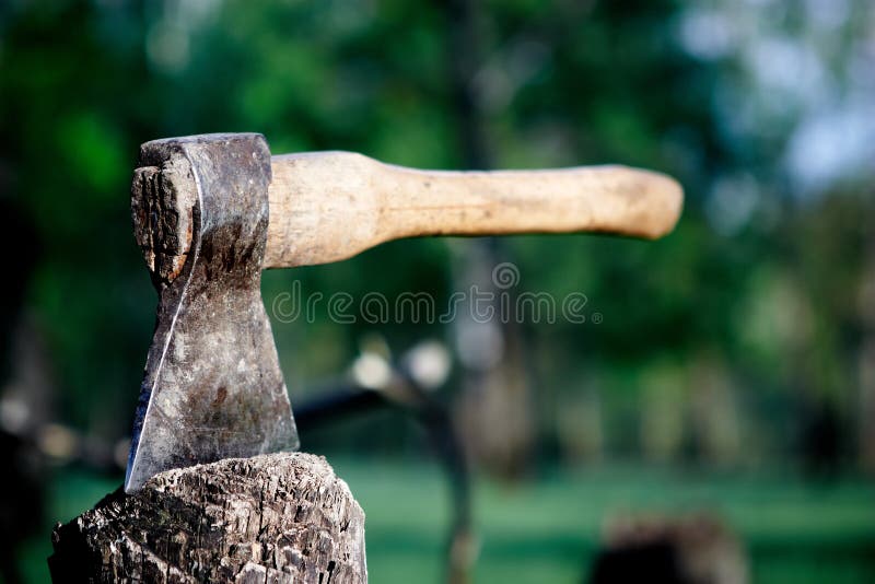 Axt im Stumpf lizenzfreie stockbilder Axt im Stumpf lizenzfreie stockbilder