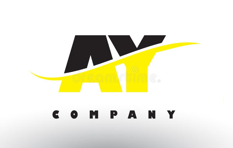 AY A Y Black and Yellow Letter Logo with Swoosh. vector illustration AY A Y Black and Yellow Letter Logo with Swoosh. vector illustration