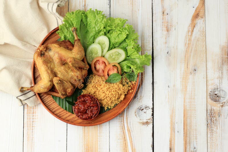 Ayam Goreng Kremes, Indonesian Food Stock Image - Image of wooden