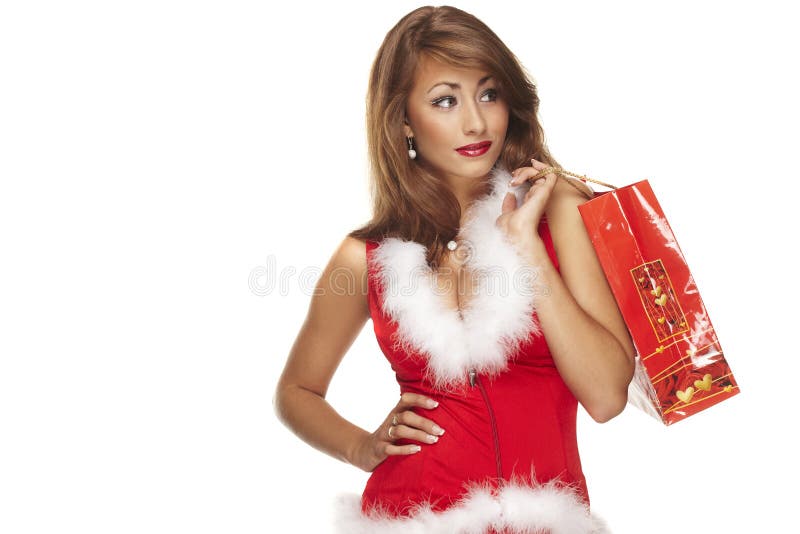 Ayudante de Santa en el fondo blanco imagenes de archivo Ayudante de Santa en el fondo blanco imagenes de archivo