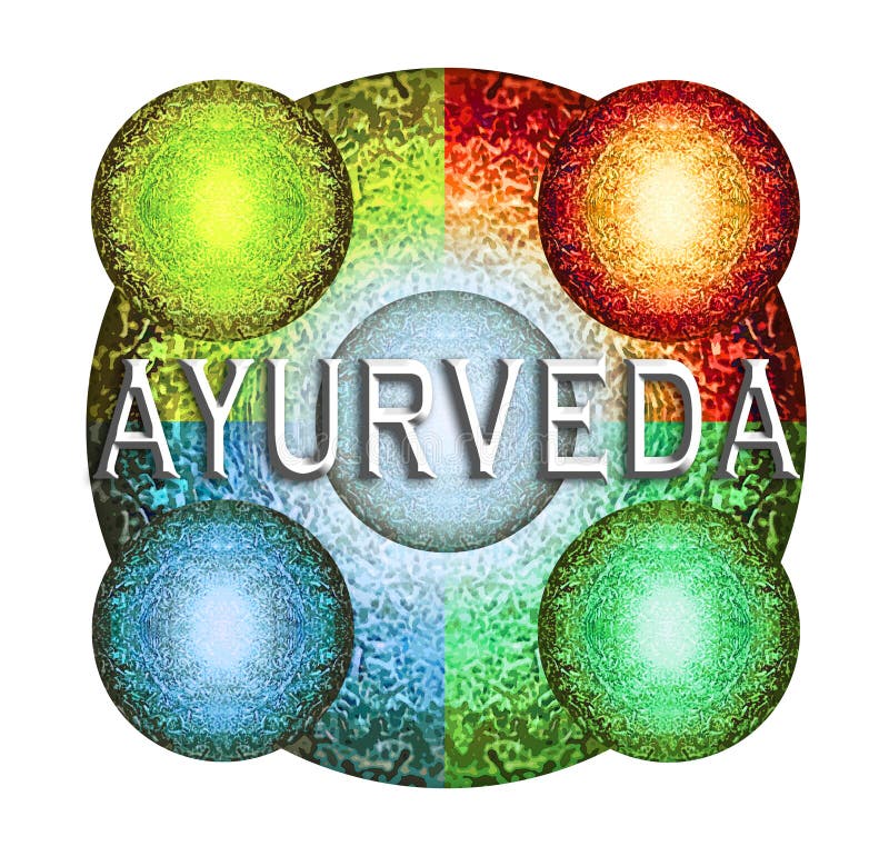 Ayurveda Five Elements White Background Stock Illustration