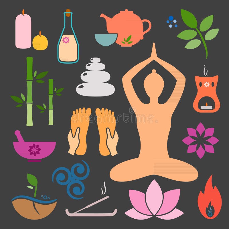 Ayurveda ikony royalty ilustracja Ayurveda ikony royalty ilustracja