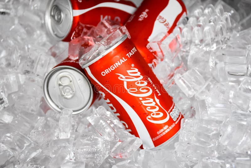 Coca Cola Mini Cans. editorial stock image. Image of beverage - 183960959