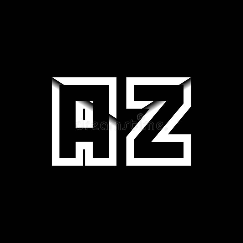 AZ Monogram Envelope Shape Style royalty free illustration