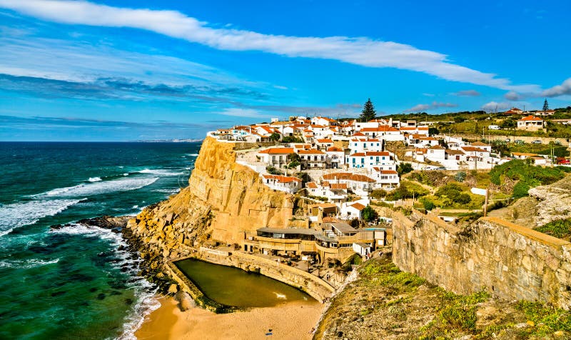 Azenhas Do Mar at the Atlantic Ocean - Sintra, Portugal Stock Photo ...