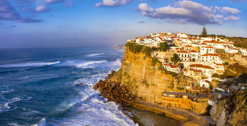 Azenhas do Mar - pictorial village in Atlantic coast of Portugal. Azenhas do Mar - pictorial village in Atlantic coast of Portugal