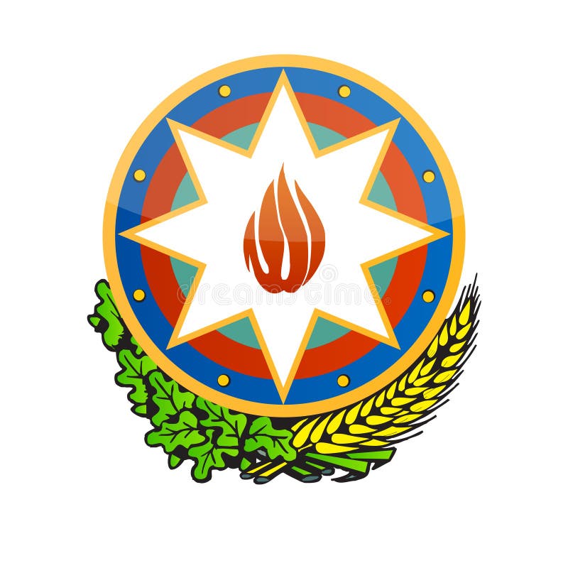 Azerbaijan-Wappen Vektor vektor abbildung Azerbaijan-Wappen Vektor vektor abbildung