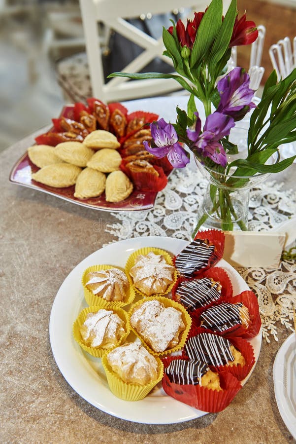 Azerbaijani Sweets Pastry Baklava Shekerbura Stock Image - Image of ...