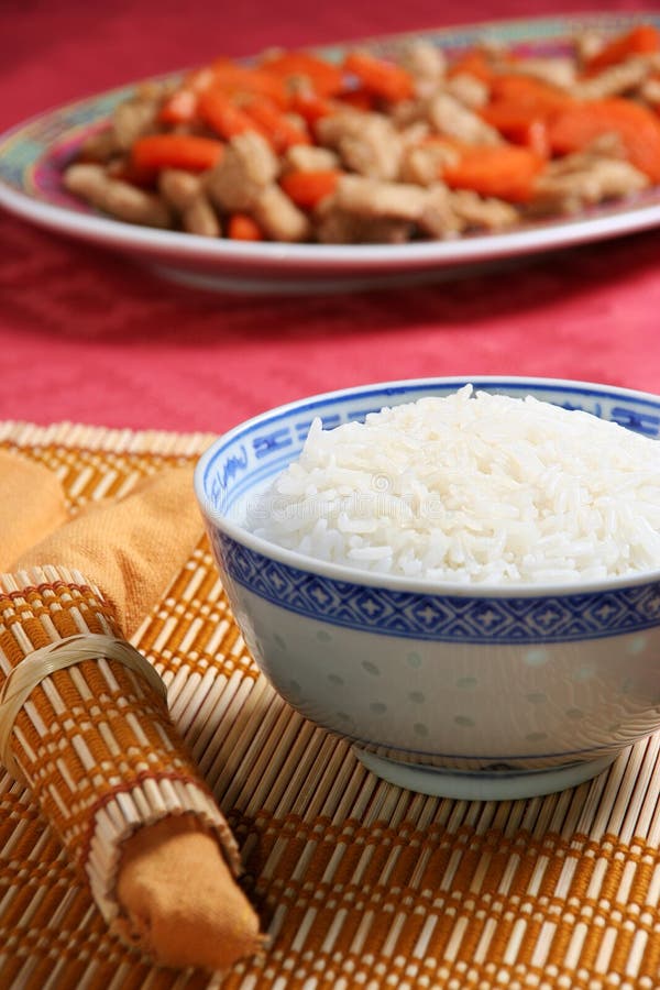 Close-up view of asian food and tableware. Close-up view of asian food and tableware