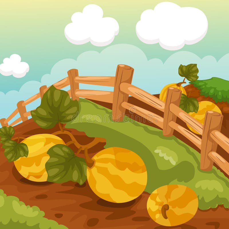 Illustration of landscape natural farm. Illustration of landscape natural farm