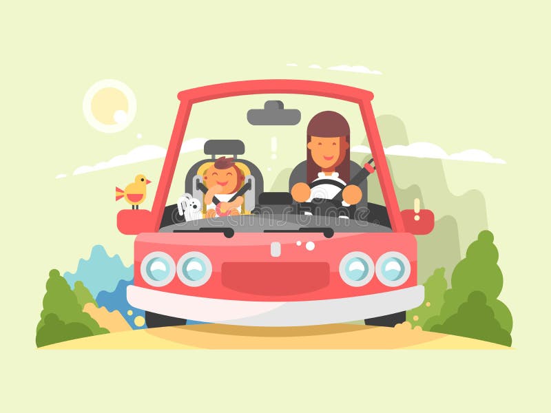 Azionamento sicuro in automobile illustrazione vettoriale Azionamento sicuro in automobile illustrazione vettoriale
