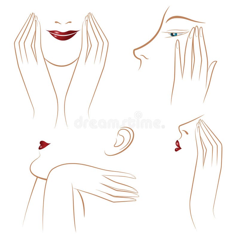 Azione di vettore Infographics Bella ragazza che si preoccupa per il suo fronte illustrazione di stock Azione di vettore Infographics Bella ragazza che si preoccupa per il suo fronte illustrazione di stock