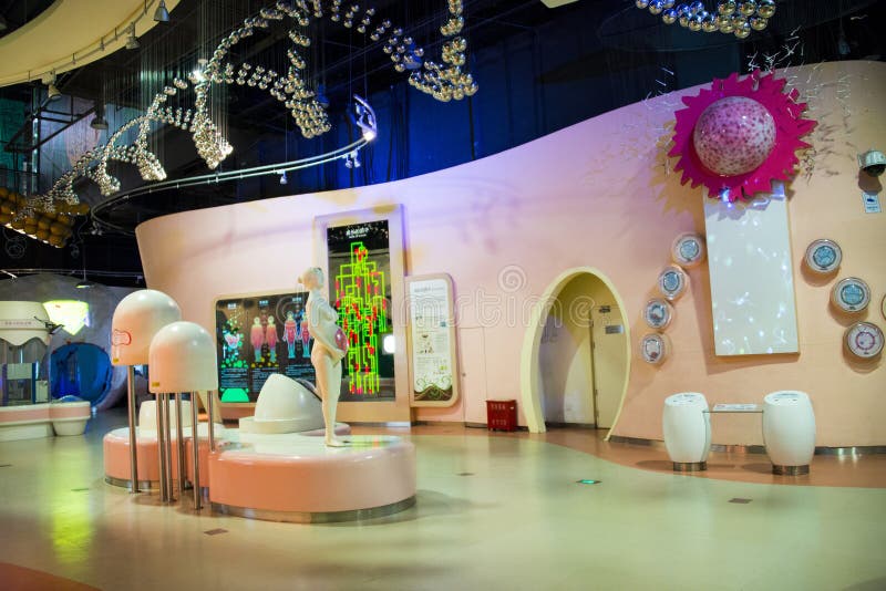 Azja Chiny, Pekin, nauka i technika muzeum, salowa powystawowa sala, zdjęcie stock Azja Chiny, Pekin, nauka i technika muzeum, salowa powystawowa sala, zdjęcie stock