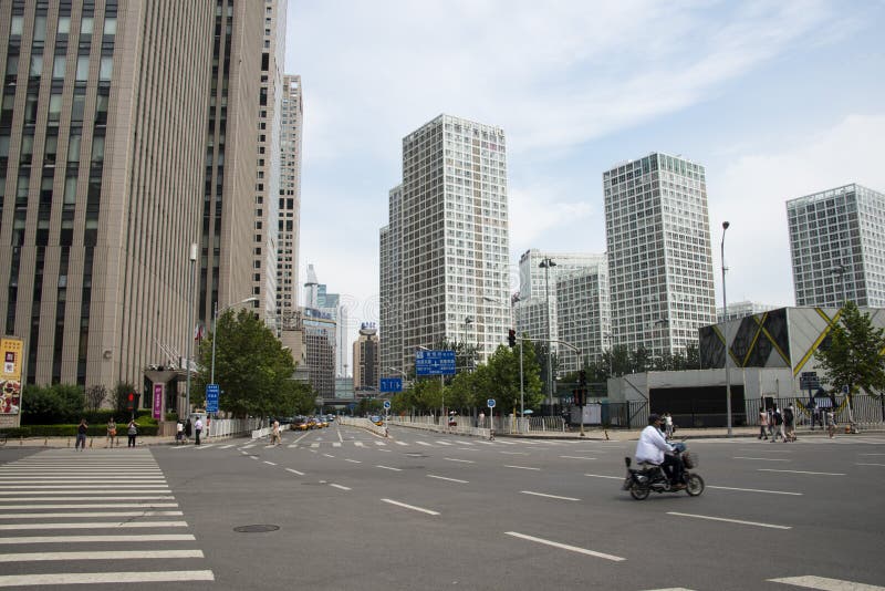 Azja Pekin Środkowa dzielnica biznesu, Chiny, nowożytna architektura, miasto piętrowi budynki obraz stock Azja Pekin Środkowa dzielnica biznesu, Chiny, nowożytna architektura, miasto piętrowi budynki obraz stock