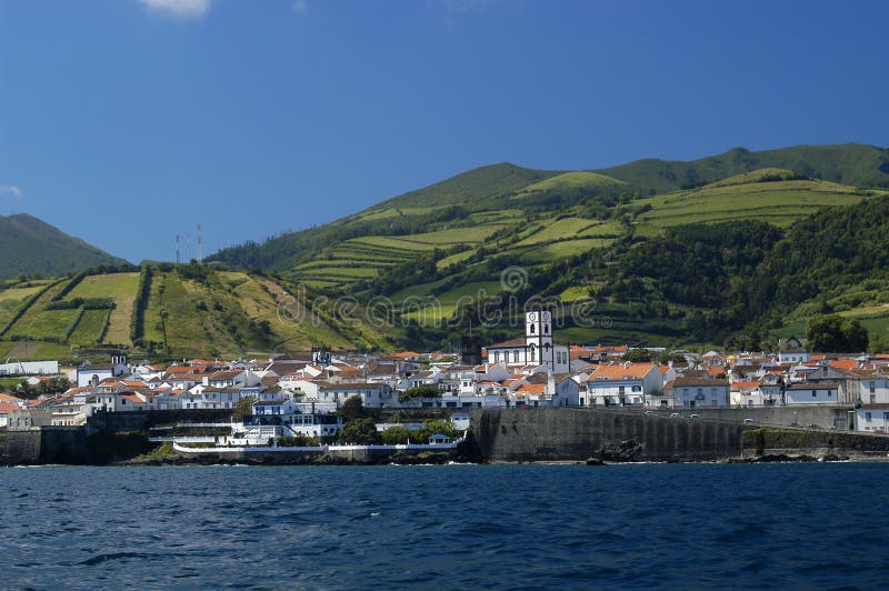 Azores stock image. Image of houses, ocean, village, blue 300343