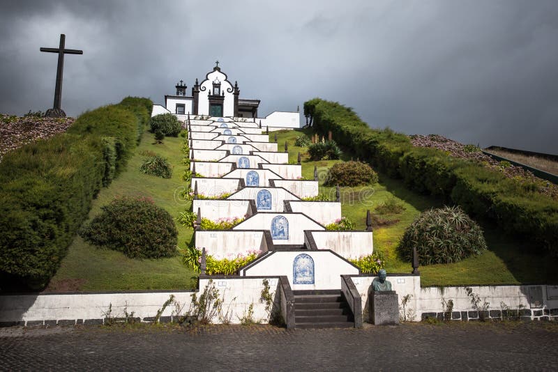 Azores för kapellvitkyrka Sao Miguel Portugal Azores för kapellvitkyrka Sao Miguel Portugal