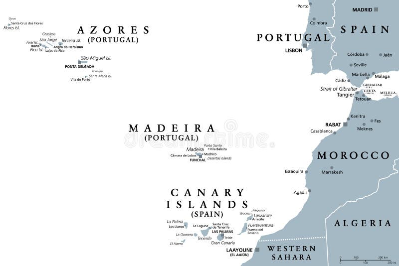 Mapa político de Portugal e Espanha vetor(es) de stock de ©Furian