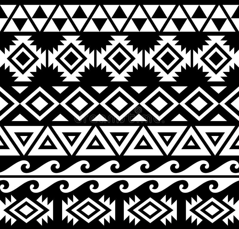 Hawaiian - Samoan - Polynesian Black And White Tribal Leaf With ...