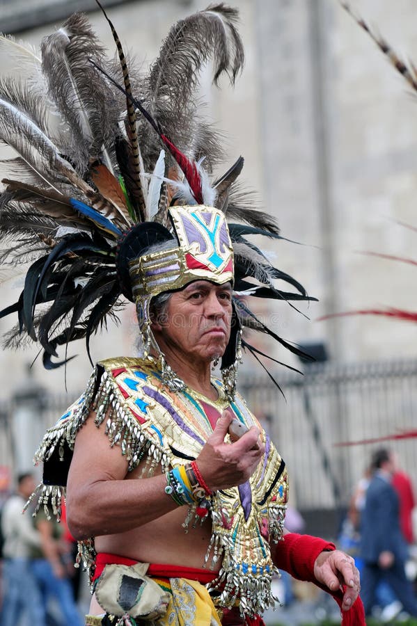 Aztec Folklore in Zocalo Square, Mexico City Editorial Stock Photo ...