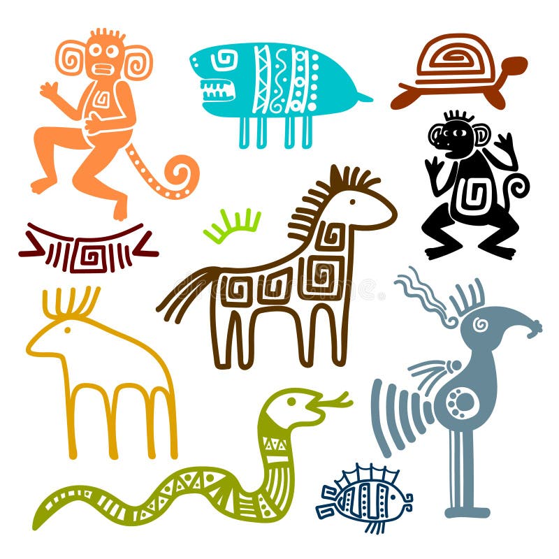 Aztec Animals Mexican Tribals Symbols Maya Graphic Objects Native Ethnicity  Drawings Recent Vector Aztec Civilization Set Stock Illustration - Download  Image Now - iStock