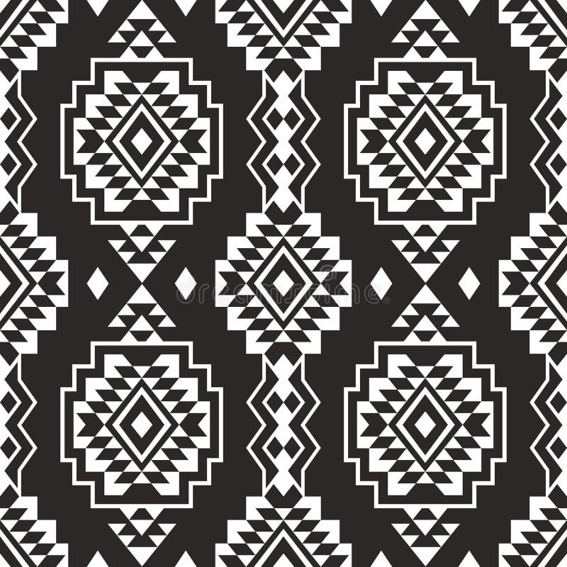 Aztec, Navajo Black and White Seamless Pattern Stock Vector ...