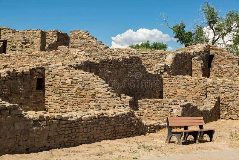 Aztek Rujnuje Krajowego zabytek w Nowym - Mexico zdjęcia stock