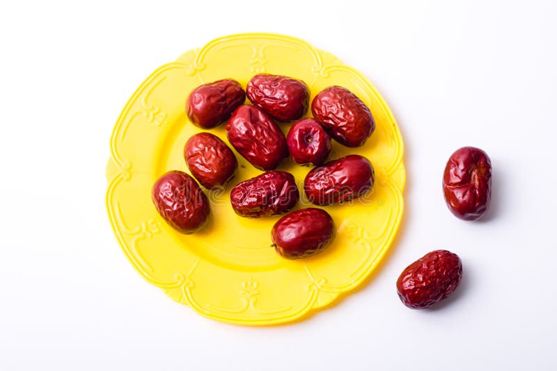 Las Azufaifas Chinas Secadas Dan Fruto, Medicina Herbaria China Foto de