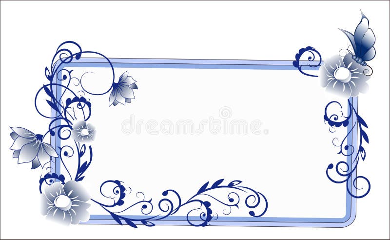 Azul del marco de la flor ilustración del vector. Ilustración de lustre - 60500015 Azul del marco de la flor ilustración del vector. Ilustración de lustre - 60500015