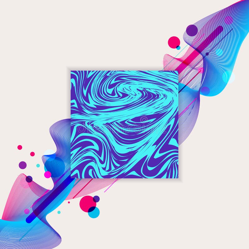 Azul líquido da onda do sumário e fundo geométrico roxo do projeto do teste padrão do cor e o colorido do círculo Etiqueta do már ilustração do vetor Azul líquido da onda do sumário e fundo geométrico roxo do projeto do teste padrão do cor e o colorido do círculo Etiqueta do már ilustração do vetor