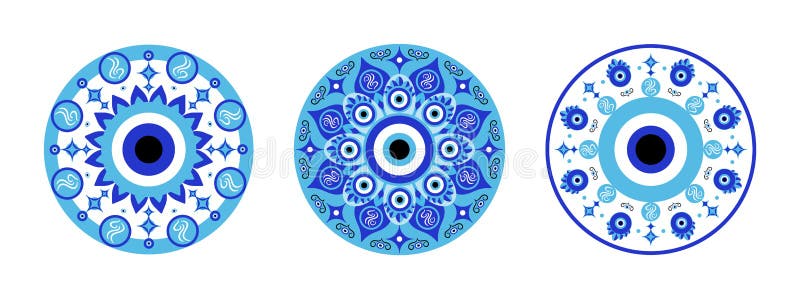 Azul mandala mal ojo griego amuleto contra mal ojo