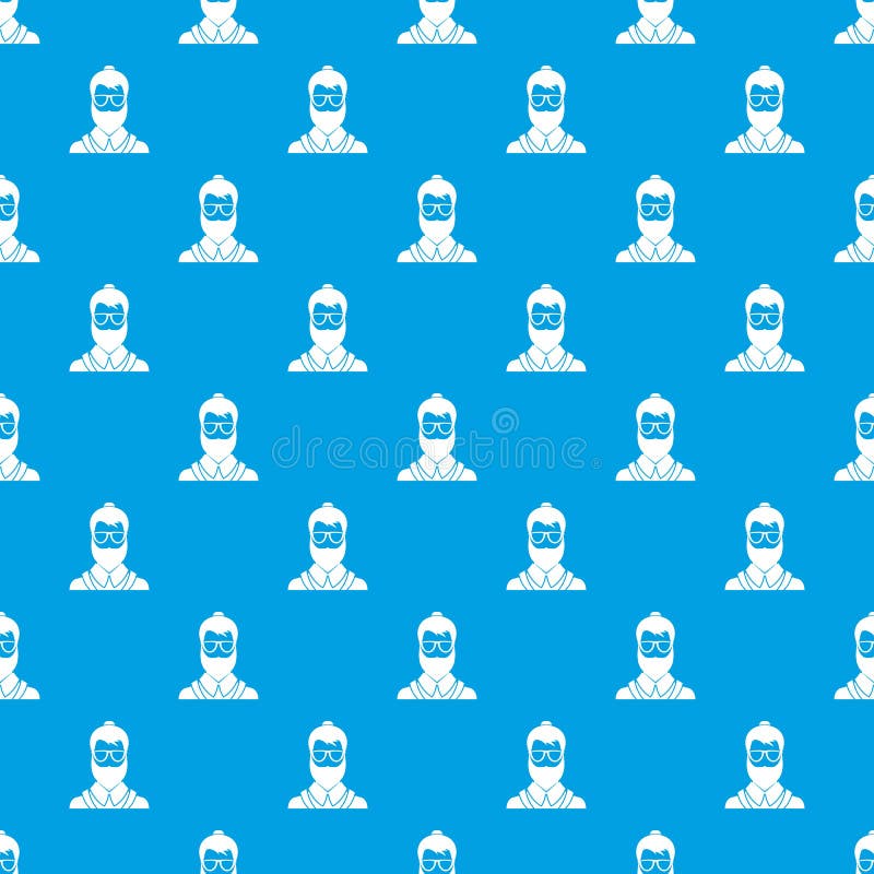Azul sem emenda do teste padrão do homem de Hipsster ilustração royalty free Azul sem emenda do teste padrão do homem de Hipsster ilustração royalty free