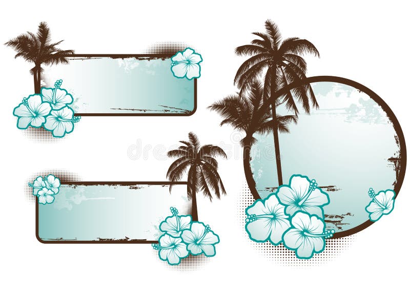 Azul tropical de las banderas - vector stock de ilustración Azul tropical de las banderas - vector stock de ilustración
