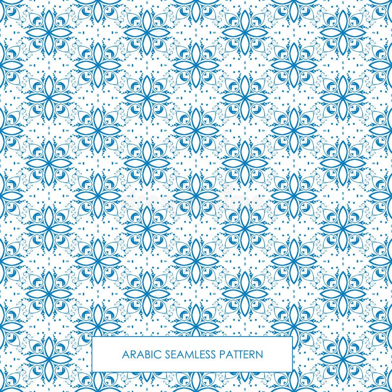 Azul árabe sem emenda do teste padrão ilustração do vetor