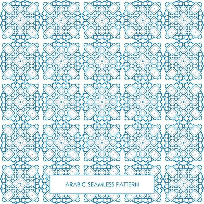 Azul árabe sem emenda do teste padrão ilustração stock