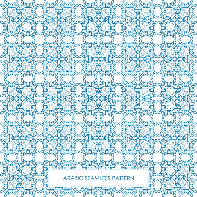 Azul árabe sem emenda do teste padrão ilustração royalty free