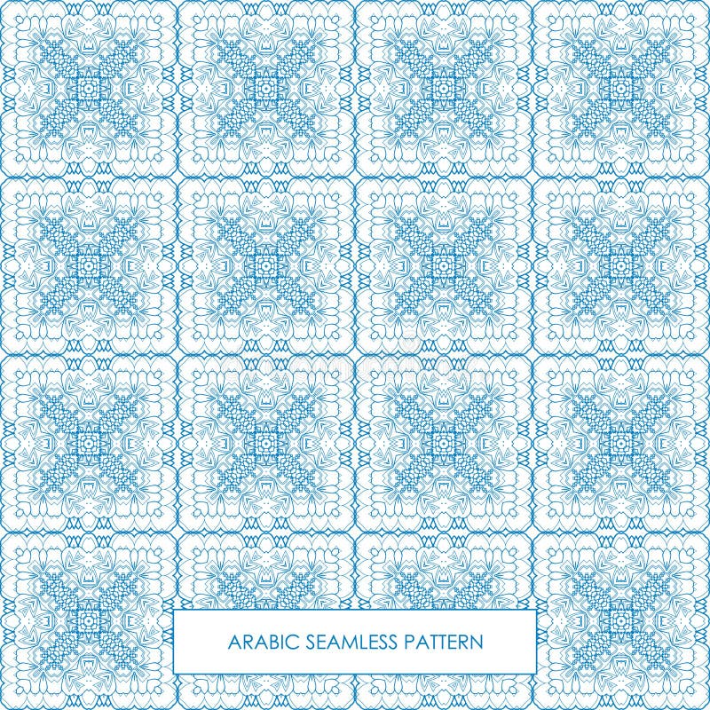 Azul árabe sem emenda do teste padrão ilustração stock