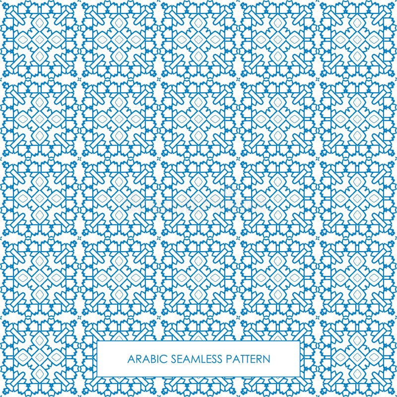 Azul árabe sem emenda do teste padrão ilustração stock