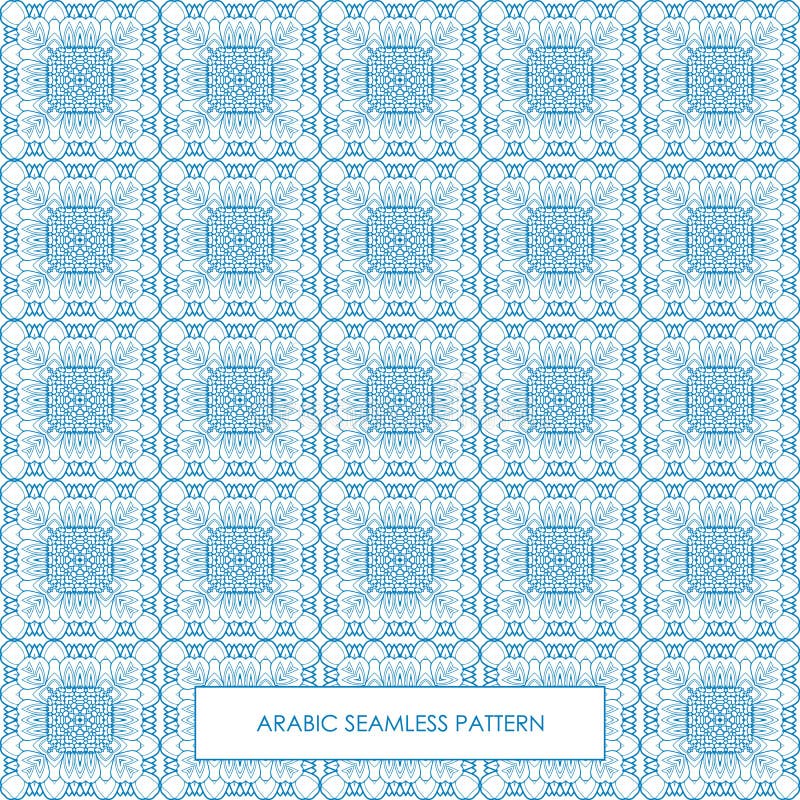 Azul árabe sem emenda do teste padrão ilustração stock
