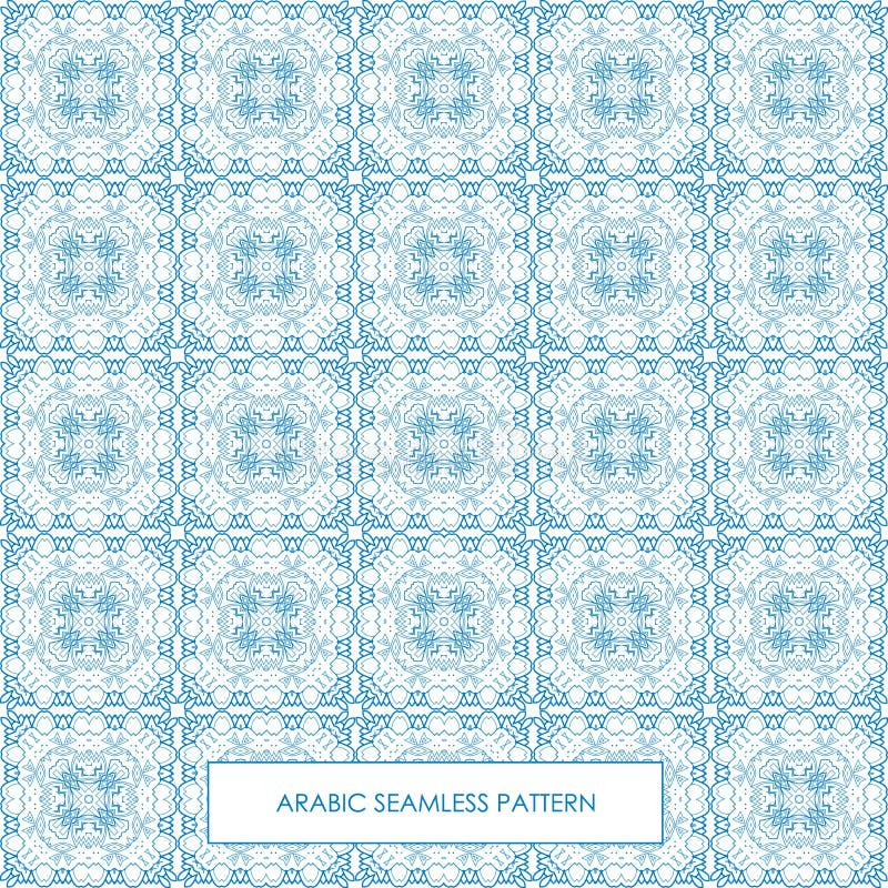 Azul árabe sem emenda do teste padrão ilustração royalty free