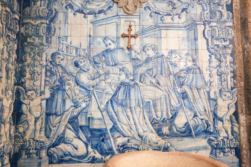Azulejo in the Monastery of Santa Cruz (Coimbra) royalty free stock photography Azulejo in the Monastery of Santa Cruz (Coimbra) royalty free stock photography