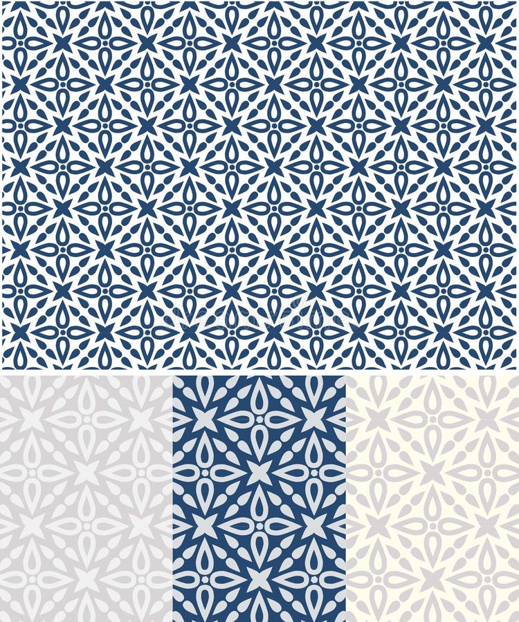 Azulejos inspirowa? b??kitnego wektorowego bezszwowego wz?r royalty ilustracja Azulejos inspirowa? b??kitnego wektorowego bezszwowego wz?r royalty ilustracja
