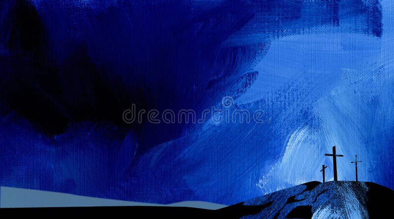 Azzurro astratto grafico della traversa di Calvary della priorità bassa illustrazione di stock Azzurro astratto grafico della traversa di Calvary della priorità bassa illustrazione di stock