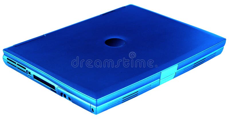 Azzurro del computer portatile, isolato fotografia stock libera da diritti Azzurro del computer portatile, isolato fotografia stock libera da diritti