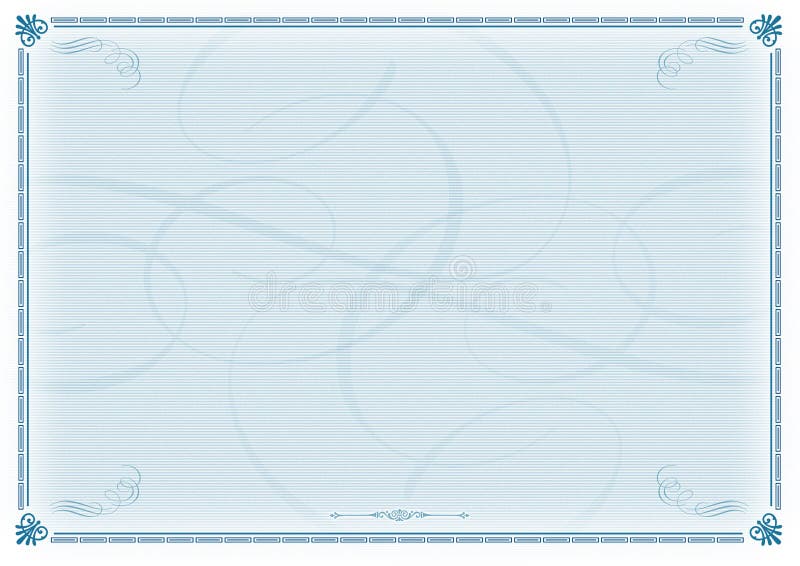 Azzurro del modello del certificato illustrazione di stock Azzurro del modello del certificato illustrazione di stock
