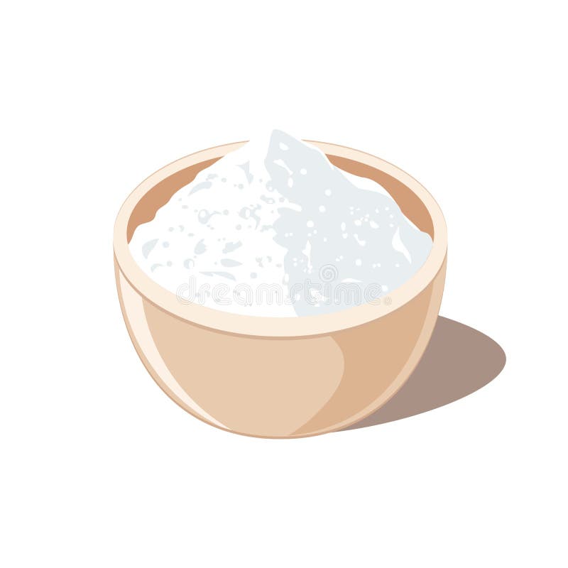 Açúcar ou sal na bacia ilustração stock Açúcar ou sal na bacia ilustração stock